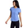 image:imageRBX Active Womens Mesh Workout Top Short Sleeve Crewneck Quick Drying Running TShirt with Breathable FabricShadow Stripe Marina