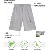 image:imageRBX Boys Active Shorts  2 Pack Breathable Performance Fleece Athletic Shorts with Functional Pockets Sizes 816Twill CargoGrey