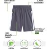 image:imageRBX Boys Athletic Shorts  Breathable Woven Boys Basketball Shorts with Pockets Lightweight Youth Kids Gym ActivewearGrey