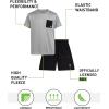 image:imageRBX Boys Athletic Shorts Set  2 Piece Active Short Sleeve Shirt and Woven Performance Running Tech Shorts for Boys 412Griffin Black