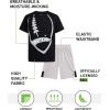 image:imageRBX Boys Athletic Shorts Set  2 Piece Performance Stretch Graphic TShirt and Active Gym Shorts Set for Boys Sizes 812Black Football