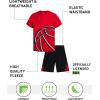 image:imageRBX Boys Shorts Set  4 Piece Poly Interlock Soft Fleece Short Sleeve Graphic Tees and Athletic Gym Shorts for BoysGrey SoccerRed Basketball