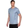 image:imageRBX Mens Workout TShirt Breathable Lightweight Stretch Jersey Moisture Wicking Quick Dry Running Training TopStripe Light Blue