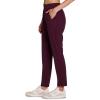 image:imageRBX Womens Ankle Pant Quick Drying Lightweight Stretch Woven FlatFront Straight Leg PantsRibbed Side Burgundy