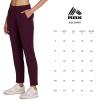 image:imageRBX Womens Ankle Pant Quick Drying Lightweight Stretch Woven FlatFront Straight Leg PantsRibbed Side Burgundy