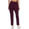 image:imageRBX Womens Ankle Pant Quick Drying Lightweight Stretch Woven FlatFront Straight Leg PantsRibbed Side Burgundy