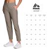 image:imageRBX Womens Ankle Pant Quick Drying Lightweight Stretch Woven FlatFront Straight Leg PantsRibbed Side Driftwood
