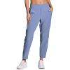 image:imageRBX Womens Ankle Pant Quick Drying Lightweight Stretch Woven FlatFront Straight Leg PantsRibbed Side Misty Blue