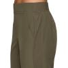 image:imageRBX Womens Ankle Pant Quick Drying Lightweight Stretch Woven FlatFront Straight Leg PantsRibbed Side Olive