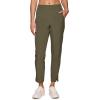 image:imageRBX Womens Ankle Pant Quick Drying Lightweight Stretch Woven FlatFront Straight Leg PantsRibbed Side Olive