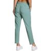 image:imageRBX Womens Ankle Pant Quick Drying Lightweight Stretch Woven FlatFront Straight Leg PantsRibbed Side Sea Glass