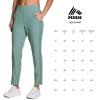 image:imageRBX Womens Ankle Pant Quick Drying Lightweight Stretch Woven FlatFront Straight Leg PantsRibbed Side Sea Glass