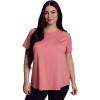 image:imageRBX Active Womens Workout Top with Mesh Panels Breathable Quick Drying Gym Running TShirt with Plus SizesCoral Pink
