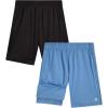 image:imageRBX Boys Athletic Shorts  2 Pack Basketball Shorts with Compression Liner amp Pockets Jersey Gym Running Boys Athletic ShortBlack Light Blue