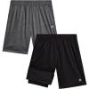 image:imageRBX Boys Athletic Shorts  2 Pack Basketball Shorts with Compression Liner amp Pockets Jersey Gym Running Boys Athletic ShortCharcoal Black