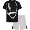 image:imageRBX Boys Athletic Shorts Set  2 Piece Performance Stretch Graphic TShirt and Active Gym Shorts Set for Boys Sizes 812Black Football