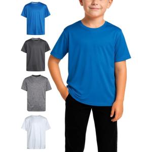 image:imageRBX Active Boys Shirts  4 Pack Athletic Short Sleeve TShirt  Comfortable Boys Activewear Tops for Youth Sizes 820GreyDirect Blue
