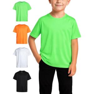 image:imageRBX Active Boys Shirts  4 Pack Athletic Short Sleeve TShirt  Comfortable Boys Activewear Tops for Youth Sizes 820LimeOrange