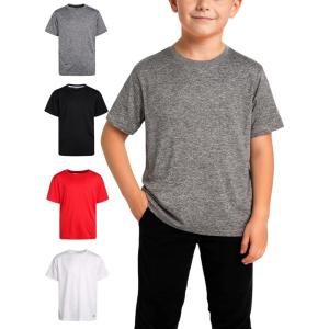 image:imageRBX Active Boys Shirts  4 Pack Athletic Short Sleeve TShirt  Comfortable Boys Activewear Tops for Youth Sizes 820RedBlack
