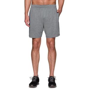 image:imageRBX Active Mens Gym Shorts Moisture Wicking Quick Drying Jersey Running Workout Shorts with PocketsGrey Heather