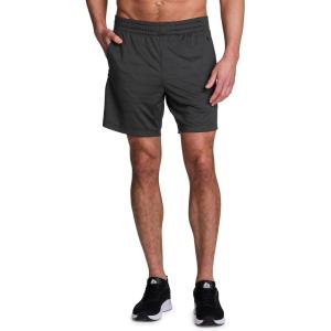 image:imageRBX Active Mens Gym Shorts Moisture Wicking Quick Drying Jersey Running Workout Shorts with PocketsPerforated Dot Charcoal