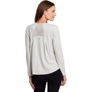 image:imageRBX Active Womens Long Sleeve Ventilated Mesh Lightweight Running Workout Crewneck TShirtBone Offwhite