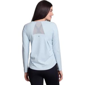 image:imageRBX Active Womens Long Sleeve Ventilated Mesh Lightweight Running Workout Crewneck TShirtLight Blue Sky