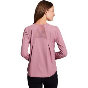 image:imageRBX Active Womens Long Sleeve Ventilated Mesh Lightweight Running Workout Crewneck TShirtRetro Pink