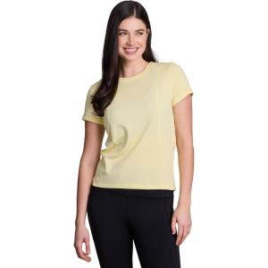 image:imageRBX Active Womens Mesh Workout Top Short Sleeve Crewneck Quick Drying Running TShirt with Breathable FabricButter Yellow