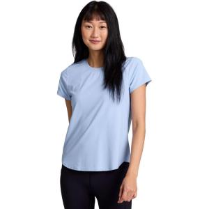 image:imageRBX Active Womens Mesh Workout Top Short Sleeve Crewneck Quick Drying Running TShirt with Breathable FabricShadow Stripe Light Blue