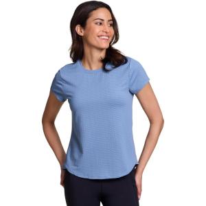 image:imageRBX Active Womens Mesh Workout Top Short Sleeve Crewneck Quick Drying Running TShirt with Breathable FabricTexture Blue
