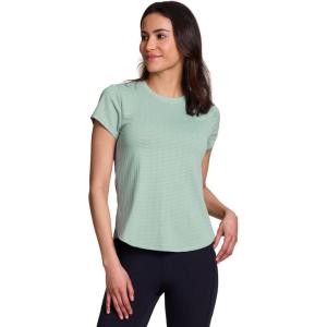 image:imageRBX Active Womens Mesh Workout Top Short Sleeve Crewneck Quick Drying Running TShirt with Breathable FabricTexture Jade