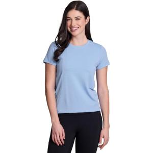 image:imageRBX Active Womens Mesh Workout Top Short Sleeve Crewneck Quick Drying Running TShirt with Breathable FabricTile Blue