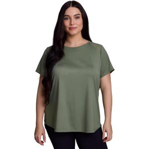 image:imageRBX Active Womens Workout Top with Mesh Panels Breathable Quick Drying Gym Running TShirt with Plus SizesBasil