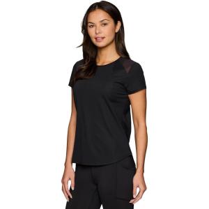 image:imageRBX Active Womens Workout Top with Mesh Panels Breathable Quick Drying Gym Running TShirt with Plus SizesBlack