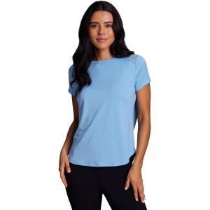 image:imageRBX Active Womens Workout Top with Mesh Panels Breathable Quick Drying Gym Running TShirt with Plus SizesLight Blue