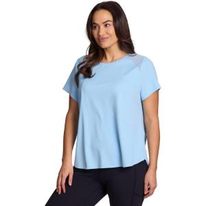 image:imageRBX Active Womens Workout Top with Mesh Panels Breathable Quick Drying Gym Running TShirt with Plus SizesPolar Blue