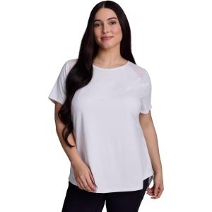 image:imageRBX Active Womens Workout Top with Mesh Panels Breathable Quick Drying Gym Running TShirt with Plus SizesWhite