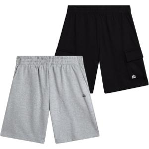 image:imageRBX Boys Active Shorts  2 Pack Breathable Performance Fleece Athletic Shorts with Functional Pockets Sizes 816Black CargoGrey Heather
