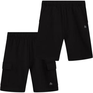 image:imageRBX Boys Active Shorts  2 Pack Breathable Performance Fleece Athletic Shorts with Functional Pockets Sizes 816BlackBlack