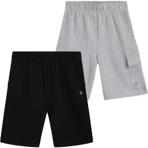 image:imageRBX Boys Active Shorts  2 Pack Breathable Performance Fleece Athletic Shorts with Functional Pockets Sizes 816BlackGrey Cargo