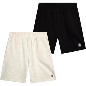 image:imageRBX Boys Active Shorts  2 Pack Breathable Performance Fleece Athletic Shorts with Functional Pockets Sizes 816BlackOatmeal