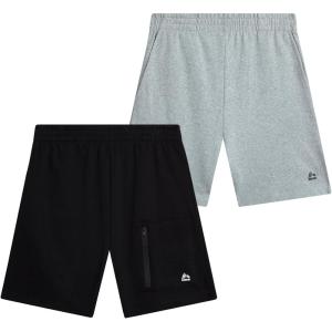 image:imageRBX Boys Active Shorts  2 Pack Breathable Performance Fleece Athletic Shorts with Functional Pockets Sizes 816Dark BlackPocket Grey