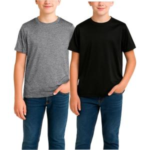 image:imageRBX Boys Tshirts  2 Pack Dry Fit Crewneck Short Sleeve Boys Athletic Shirts Kids Activewear Sports Sizes 416BlackCharcoal