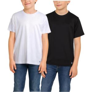 image:imageRBX Boys Tshirts  2 Pack Dry Fit Crewneck Short Sleeve Boys Athletic Shirts Kids Activewear Sports Sizes 416BlackWhite