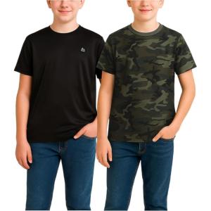 image:imageRBX Boys Tshirts  2 Pack Dry Fit Crewneck Short Sleeve Boys Athletic Shirts Kids Activewear Sports Sizes 416Green Camo