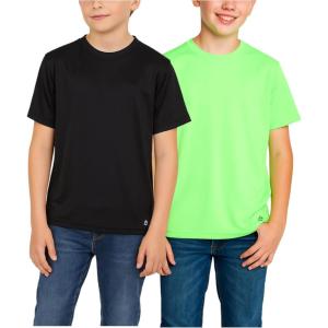 image:imageRBX Boys Tshirts  2 Pack Dry Fit Crewneck Short Sleeve Boys Athletic Shirts Kids Activewear Sports Sizes 416LimeBlack
