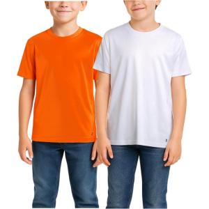 image:imageRBX Boys Tshirts  2 Pack Dry Fit Crewneck Short Sleeve Boys Athletic Shirts Kids Activewear Sports Sizes 416OrangeWhite