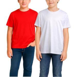 image:imageRBX Boys Tshirts  2 Pack Dry Fit Crewneck Short Sleeve Boys Athletic Shirts Kids Activewear Sports Sizes 416RedWhite