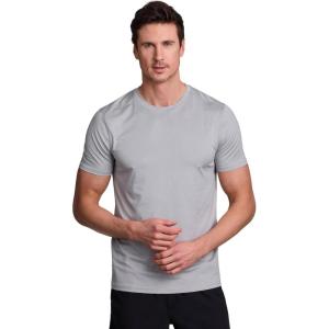 image:imageRBX Mens Workout TShirt Breathable Lightweight Stretch Jersey Moisture Wicking Quick Dry Running Training TopJacquard Grey